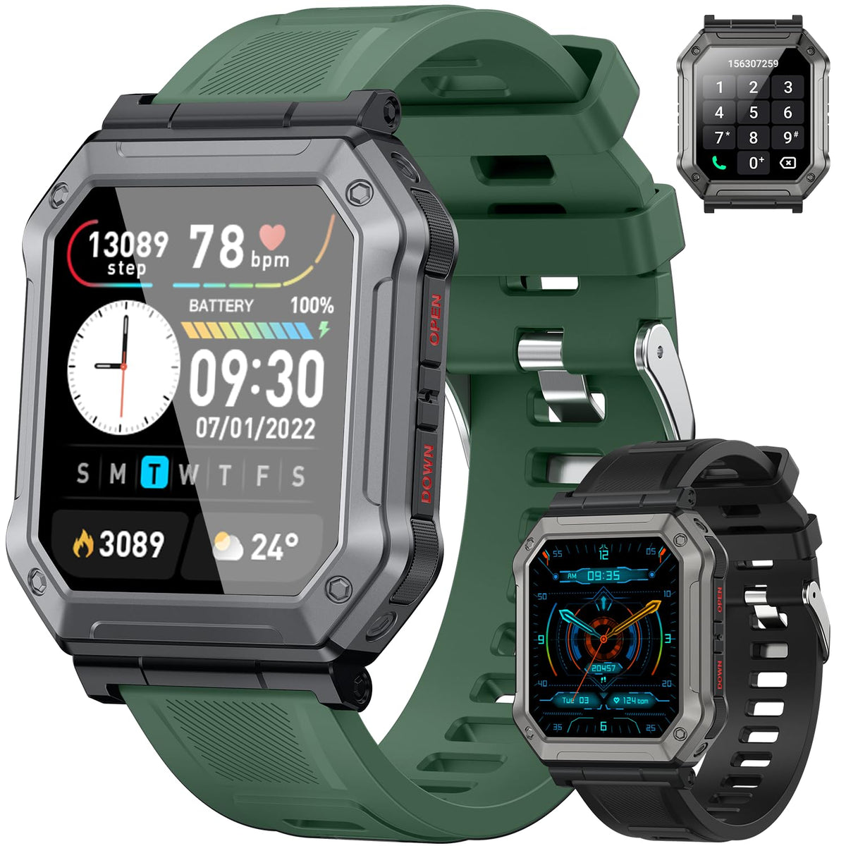 Men’s Rugged Smart Fitness Watch