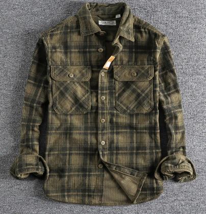 Men’s Casual Plaid Long-Sleeve Shirt