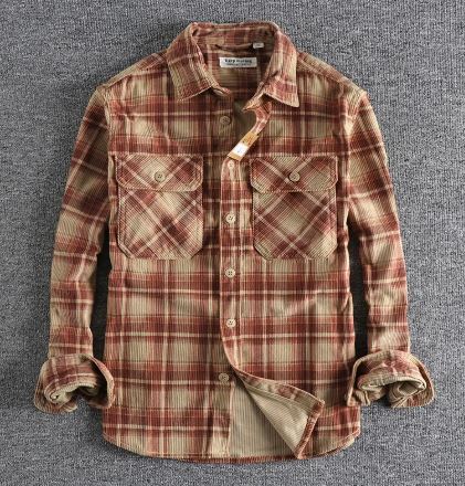 Men’s Casual Plaid Long-Sleeve Shirt