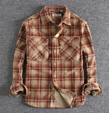 Men’s Casual Plaid Long-Sleeve Shirt