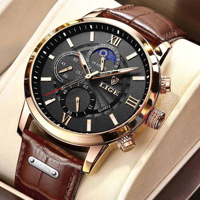 Luxury Leather Casual Quartz