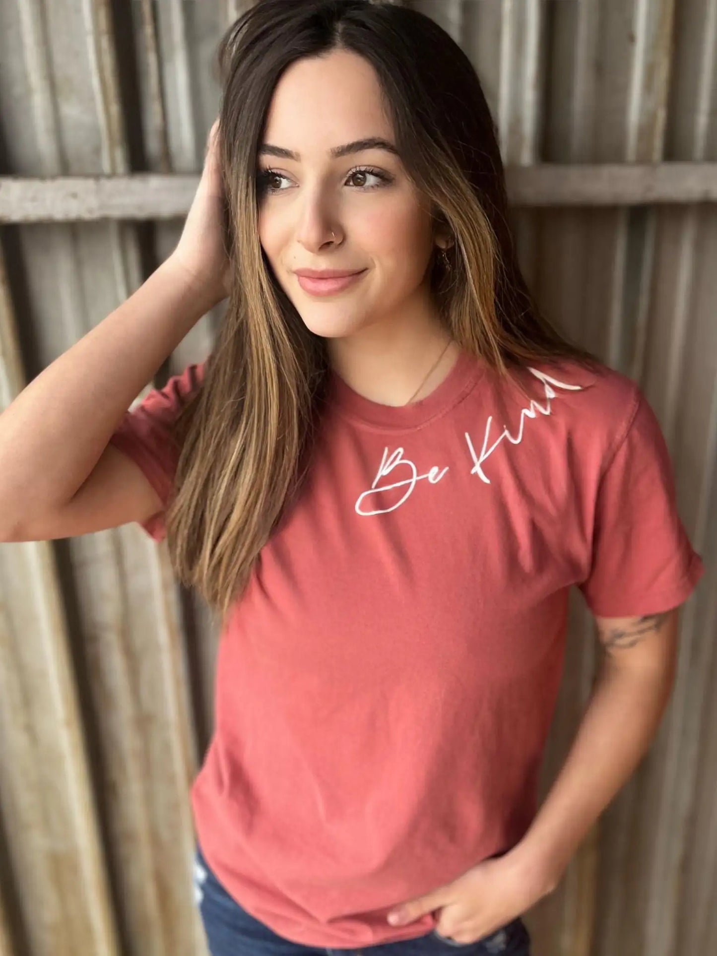 Be Kind Collar Print Tee