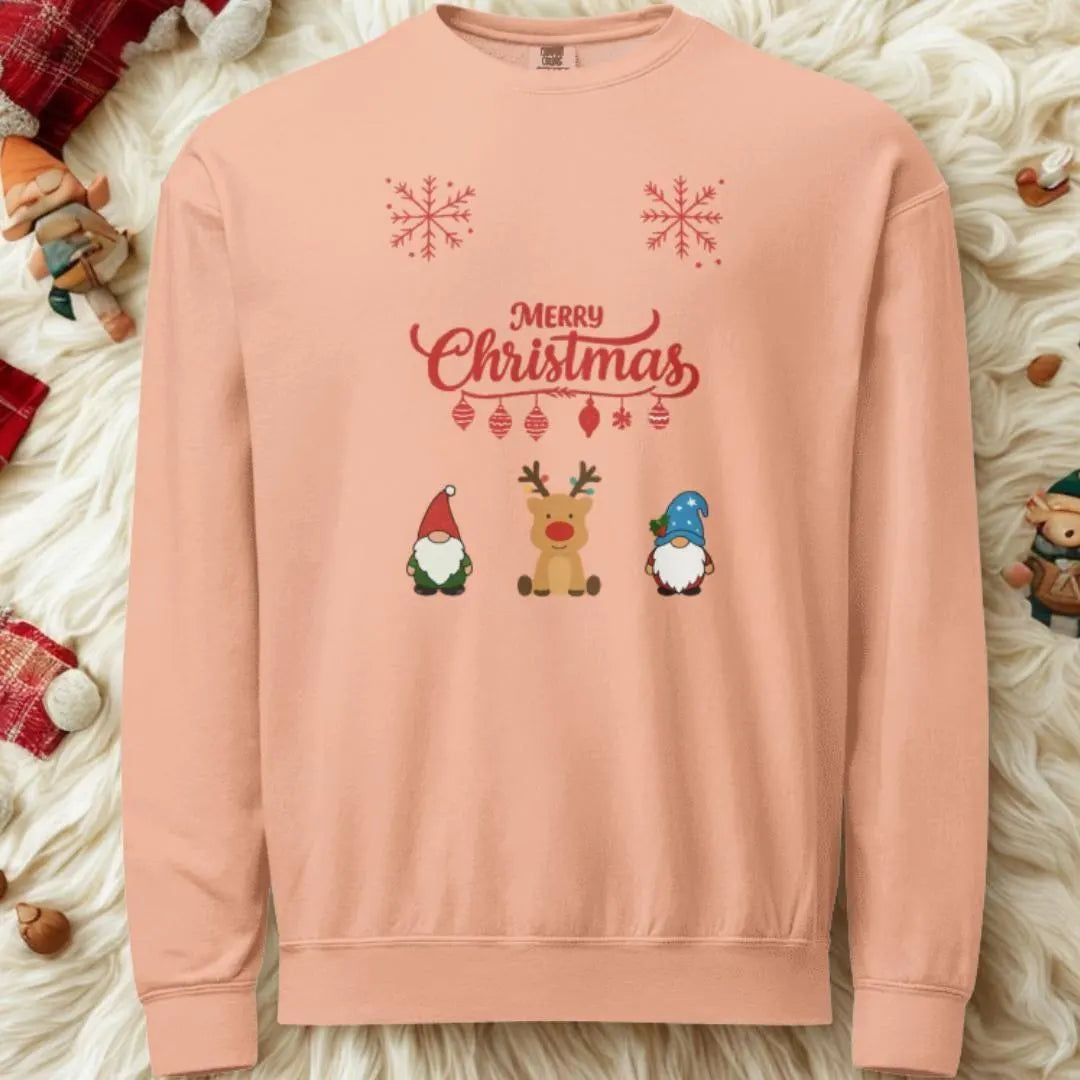 Merry Christmas Gnome & Reindeer Crewneck