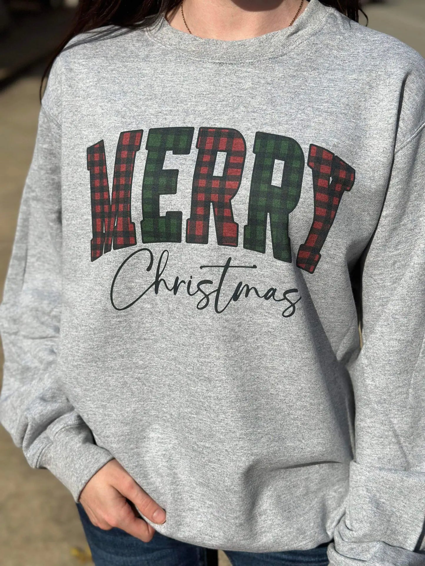 Checkered Merry Christmas Sweatshirt