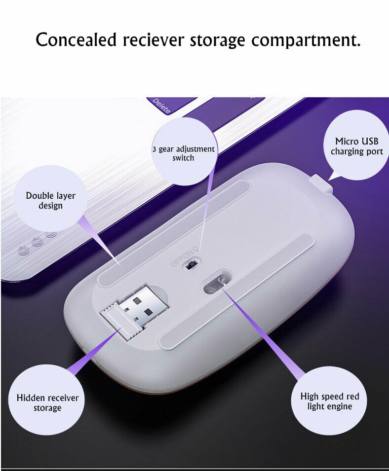 RGB Wireless USB Rechargeable Mouse